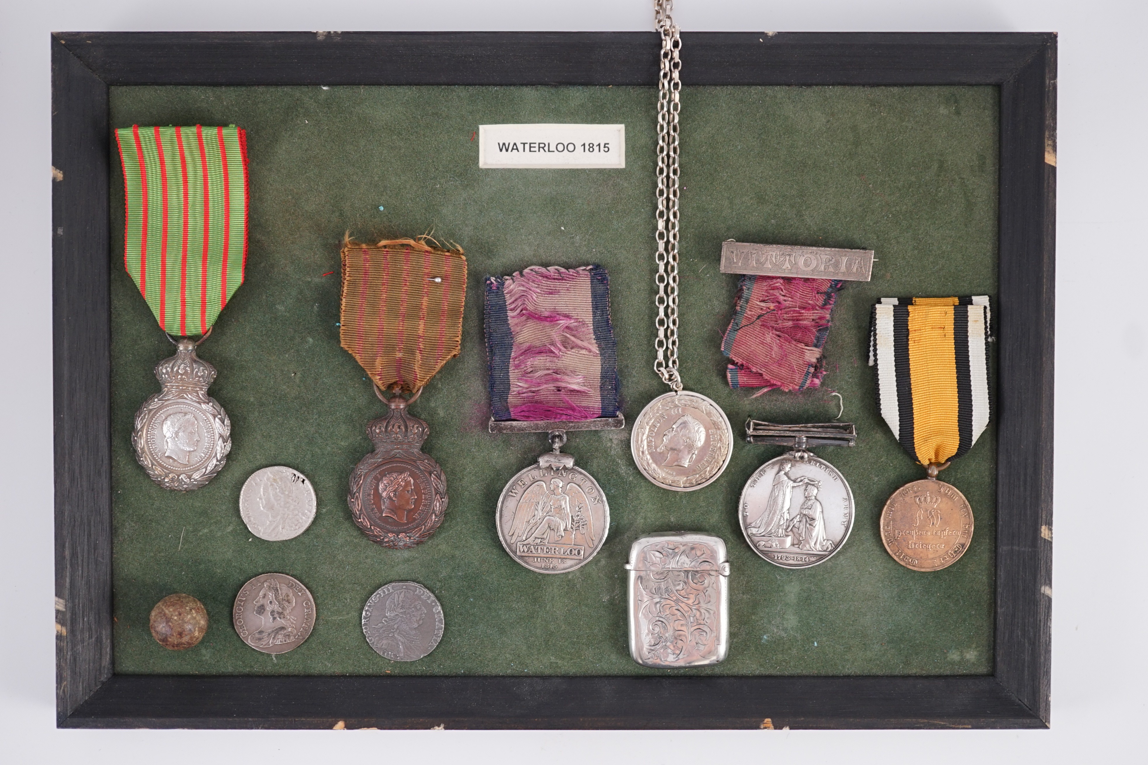 A Military General Service 1793-1814, Toulouse clasp to N.B. renamed John Buckley 1st Lifeguards, and other various medals and coins